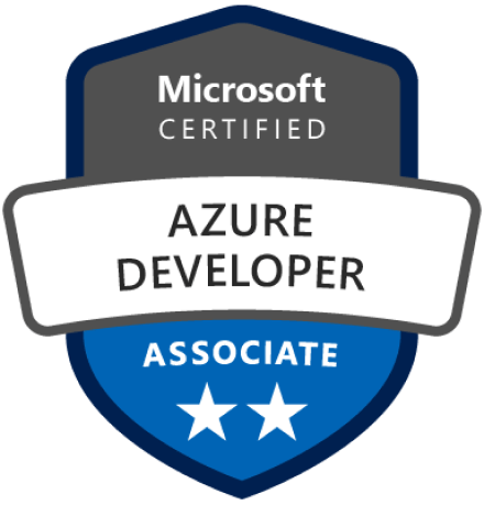 Microsoft certified. Azure developer. Associate